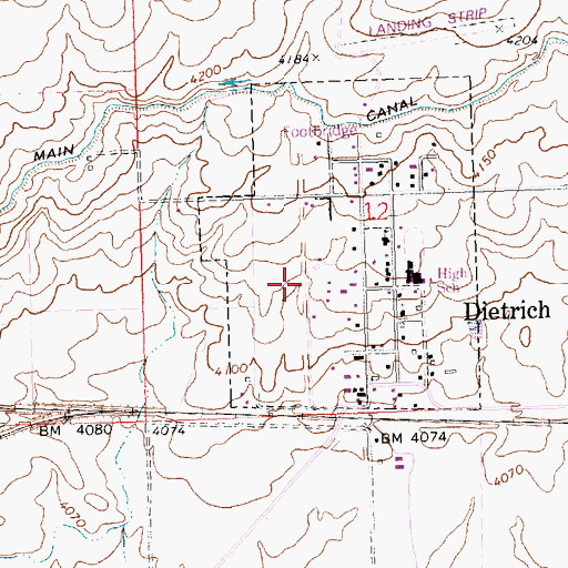 Topographic Map of Lateral 964, ID
