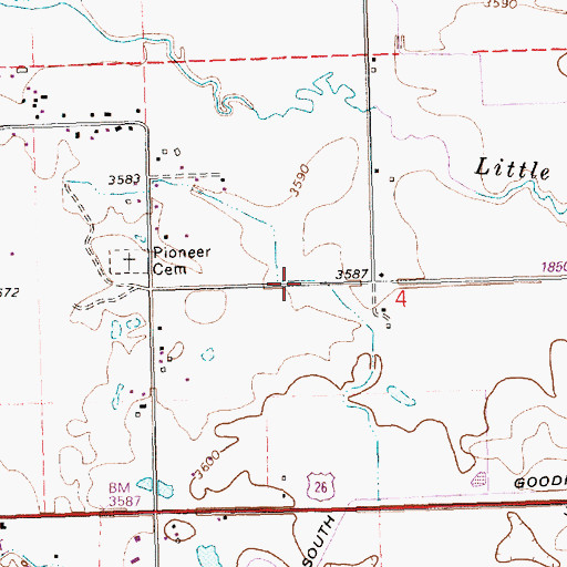 Topographic Map of Lateral B4, ID