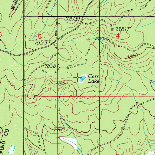 Topographic Map of Carr Lake, AZ