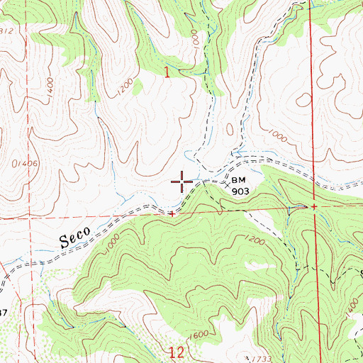 Topographic Map of Pine Creek, CA