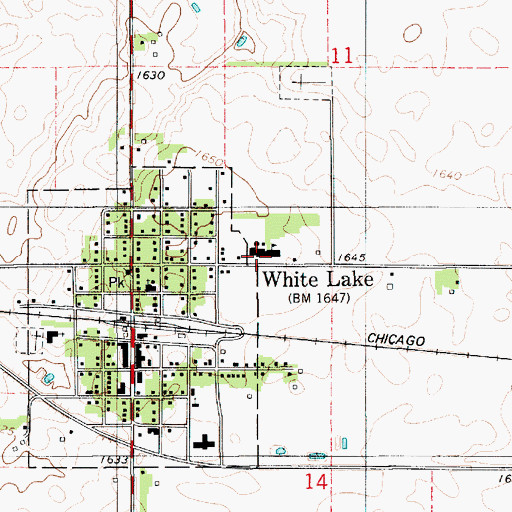 Topographic Map of White Lake Junior High School, SD