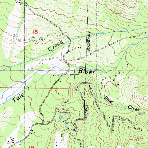 Topographic Map of Pine Creek, CA