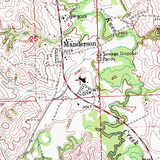 Topographic Map of Wounded Knee Elementary School, SD