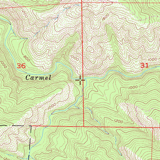 Topographic Map of Pine Creek, CA