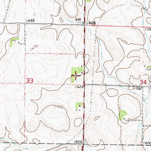 Topographic Map of Howard Farm, IA