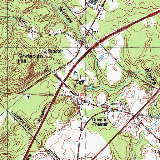 Topographic Map of Old Hotel Road Cemetery, ME