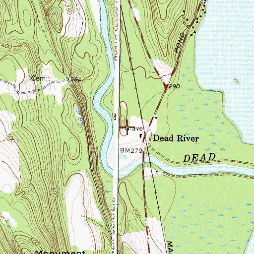 Topographic Map of Old Indian Cemetery, ME