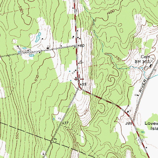 Topographic Map of Perley Cemetery, ME