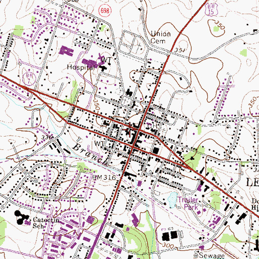 Topographic Map of Tally Ho Theatre, VA