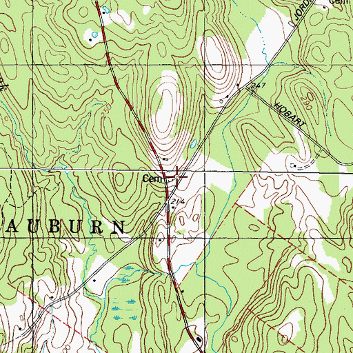 Topographic Map of Plummer Cemetery, ME