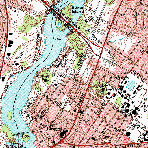 Topographic Map of Potters Field Cemetery, ME