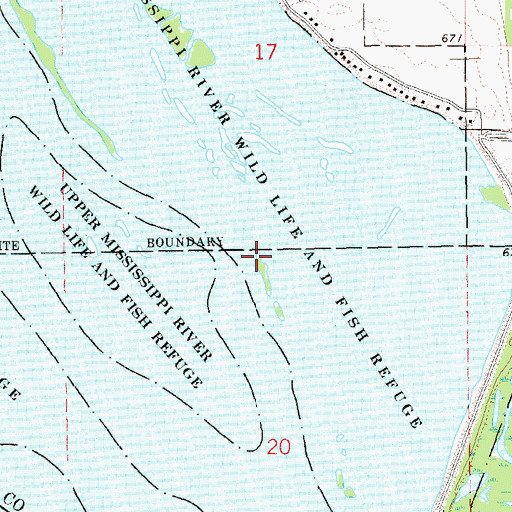 Topographic Map of Bullrush Island, WI