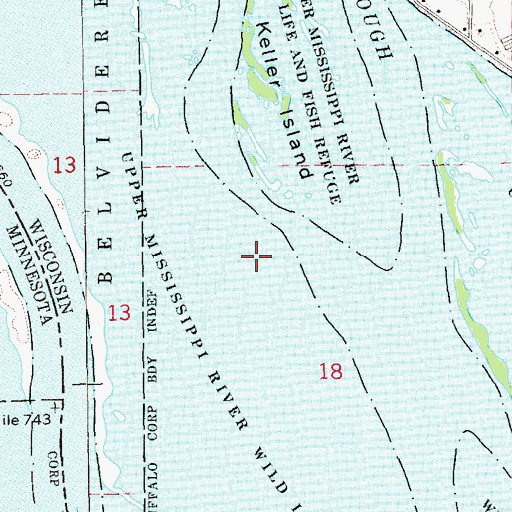Topographic Map of Pelican Island, WI