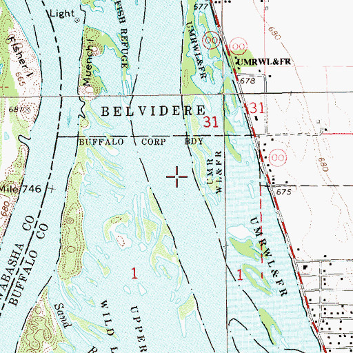 Topographic Map of Belvidere Slough, WI