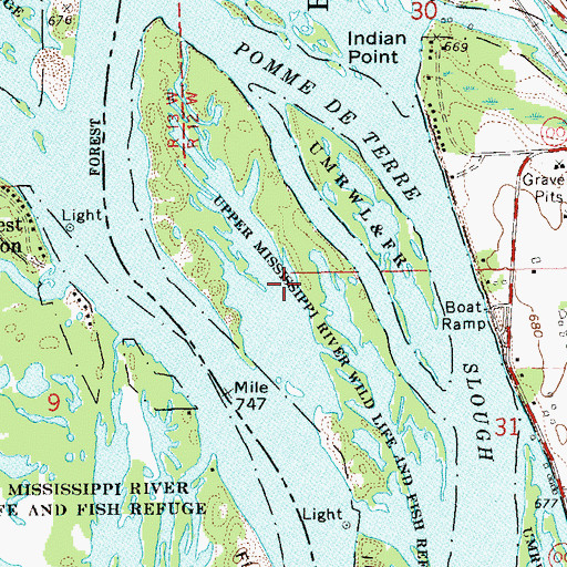 Topographic Map of Probst Lake, WI