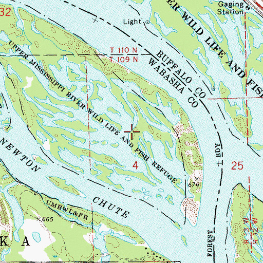 Topographic Map of Island 42, MN