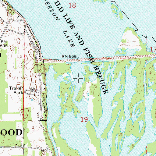 Topographic Map of Lower Peterson Lake, MN