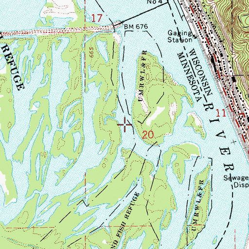 Topographic Map of Wiggle Waggle Slough, MN