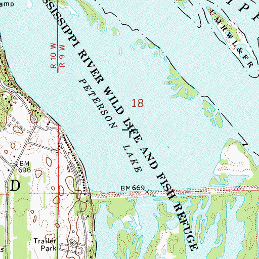 Topographic Map of Peterson Lake, MN