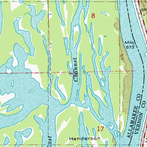 Topographic Map of Lost Channel, IA
