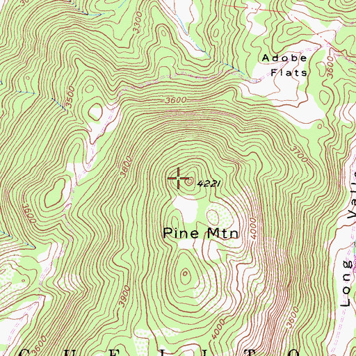 Topographic Map of Pine Mountain, CA