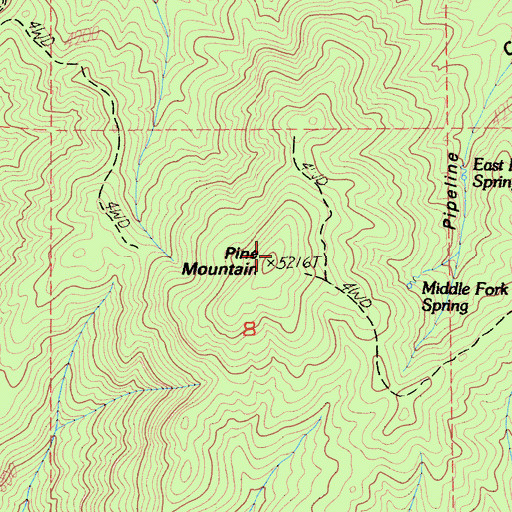 Topographic Map of Pine Mountain, CA