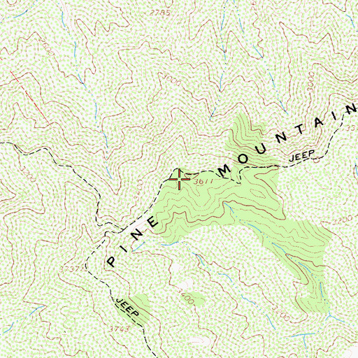 Topographic Map of Pine Mountain, CA