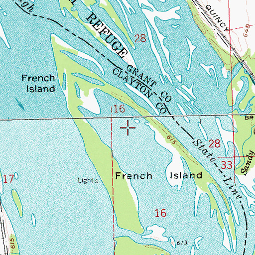 Topographic Map of Duck Lake, WI