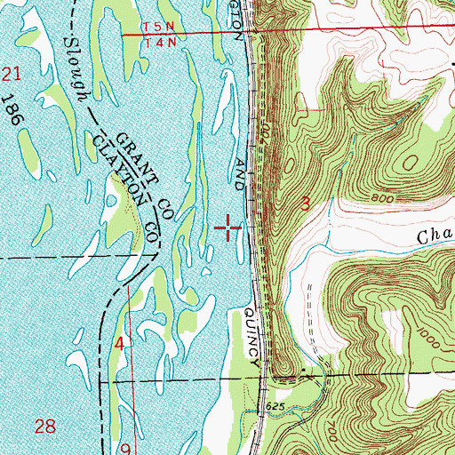 Topographic Map of Otis Lake, WI