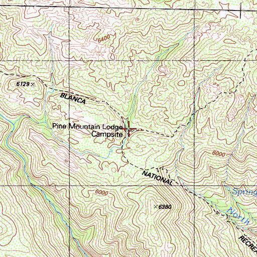 Topographic Map of Pine Mountain Lodge, CA