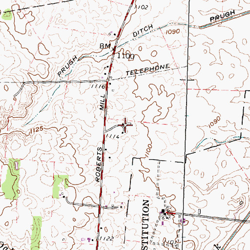 Topographic Map of Bar Farms, OH