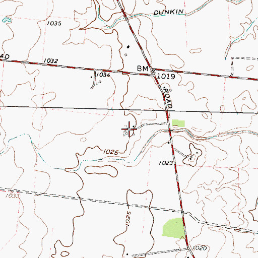 Topographic Map of Bock Farms, OH