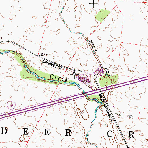 Topographic Map of Witt Farms, OH