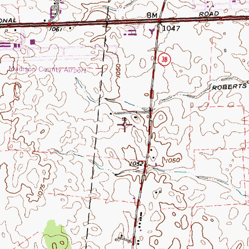 Topographic Map of Peart Farms, OH