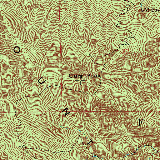 Topographic Map of Carr Peak, AZ