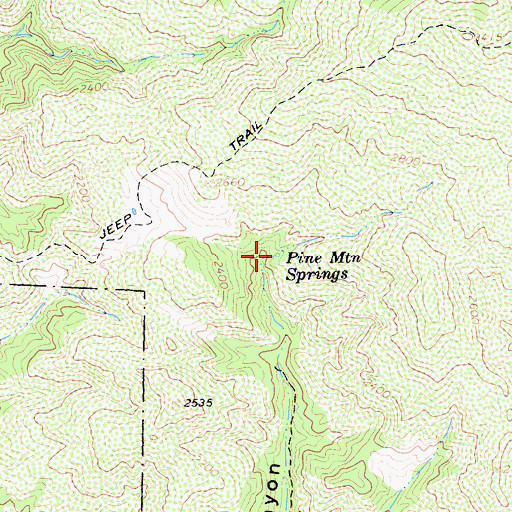 Topographic Map of Pine Mountain Springs, CA