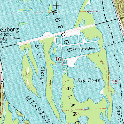 Topographic Map of Guttenberg Ponds Sanctuary, IA