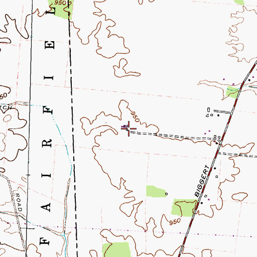 Topographic Map of Horn Thoroughbred Farm, OH