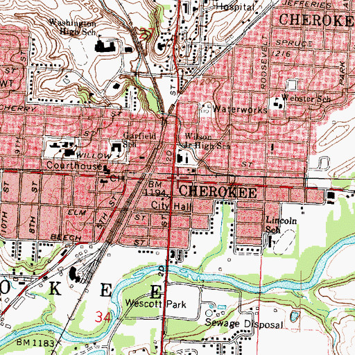 Topographic Map of American Theatre, IA