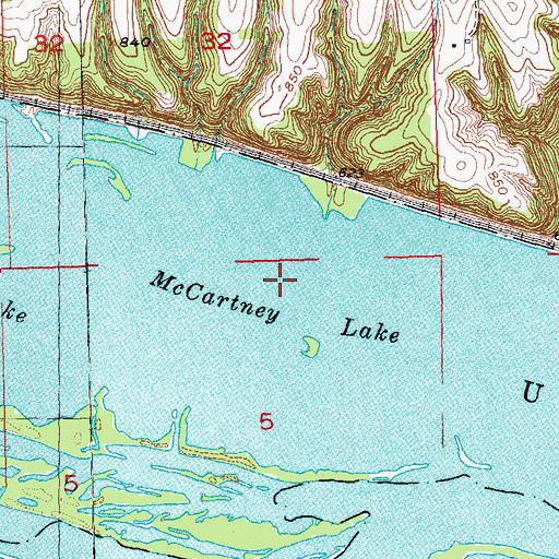 Topographic Map of Bertom Island Sanctuary, WI