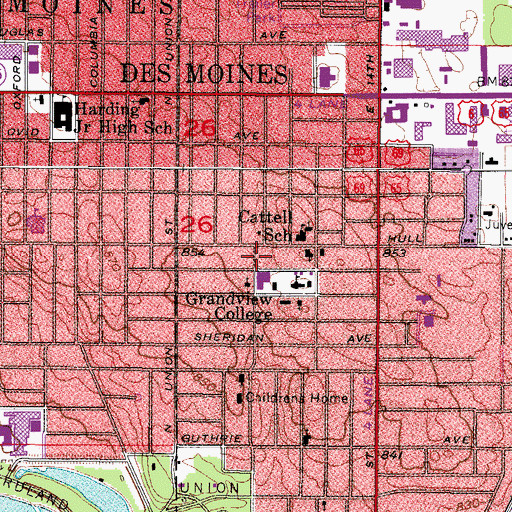 Topographic Map of Avalon Theatre (historical), IA