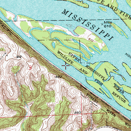 Topographic Map of Bluff Slough, IA