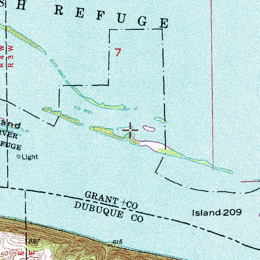 Topographic Map of Mulligan Island, WI
