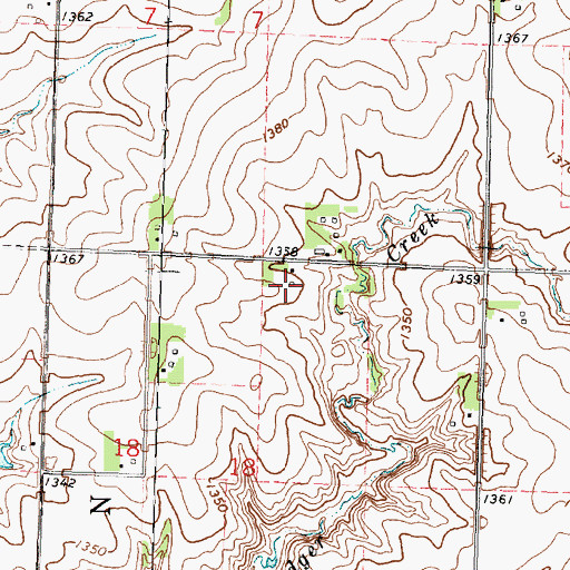 Topographic Map of Batten Farms, IA