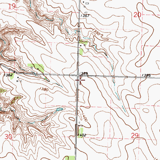 Topographic Map of Johnson Farm, IA