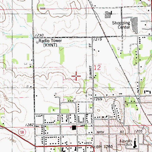 Topographic Map of Yankton High School, SD