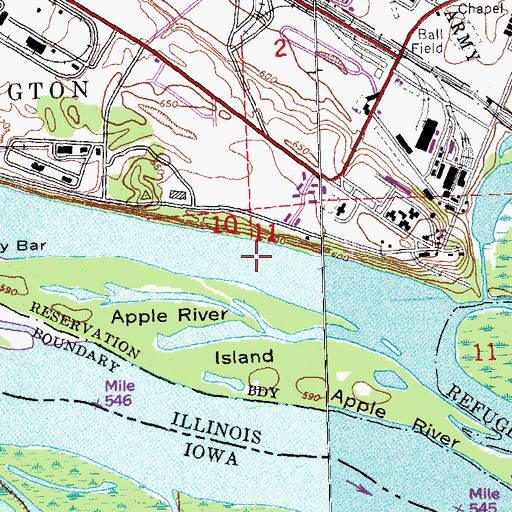 Topographic Map of Brickhouse Slough, IL