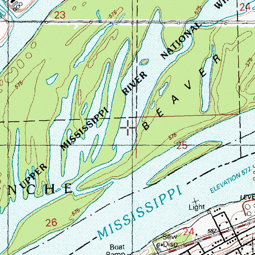 Topographic Map of Lower Beaver Lake, IA
