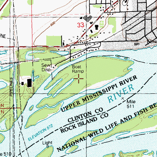 Topographic Map of Swan Island, IA
