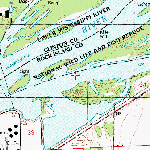 Topographic Map of Marais D'osier Slough, IL